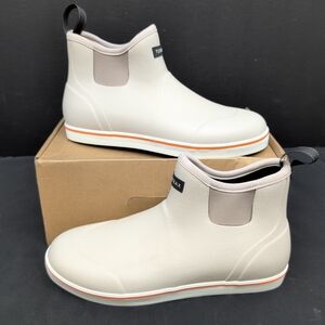 TerraTrax Men's Waterproof Anti Slip Deck Rain Ankle Boots US 13 White